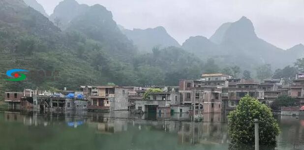 百色田东一山屯地下水上涌 屯子变威尼斯水村 百色,田东,田东一,东一,一山