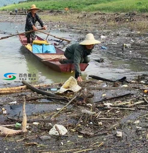 组图！百色澄碧河库区近半个月打捞1000吨漂浮物！ 组图,百色,澄碧,澄碧河,库区