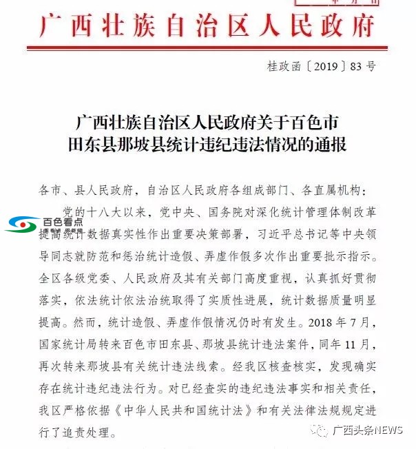 百色两县统计数据造假，副市长、县委书记、县长等48人被处理 百色,统计,统计数据,计数,数据