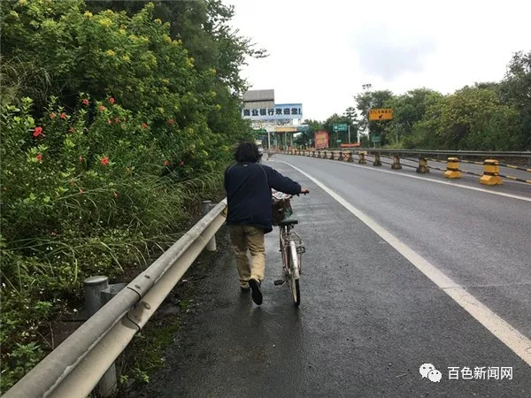 胆真大！田东一男子竟骑自行车上高速，幸好…… 田东,田东一,东一,东一男,一男