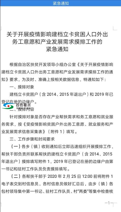 百色田林：关于开展疫情影响建档立卡贫困人口外出务工意愿的紧急通知 百色,田林,关于,于开,开展