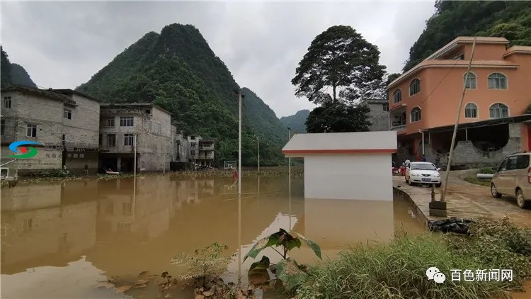 靖西两村屯被洪水淹没 村民房屋和农田被泡 靖西,村屯,洪水,水淹,淹没