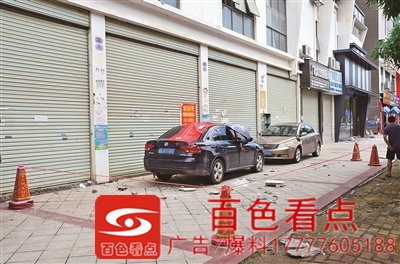 百色市一小区楼房外墙剥落砸坏业主车辆 百色,百色市,市一小,一小,小区