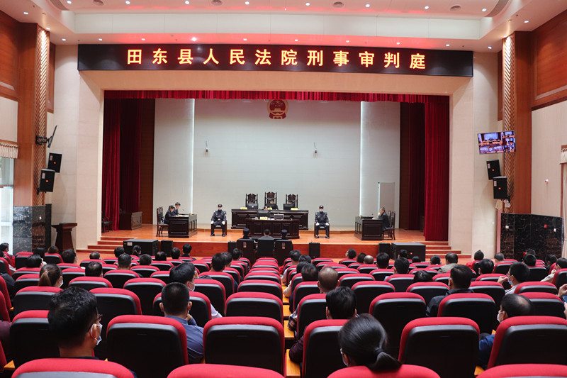 百色田东县部分干部“零距离”旁听受贿案件庭审 百色,田东,田东县,部分,干部