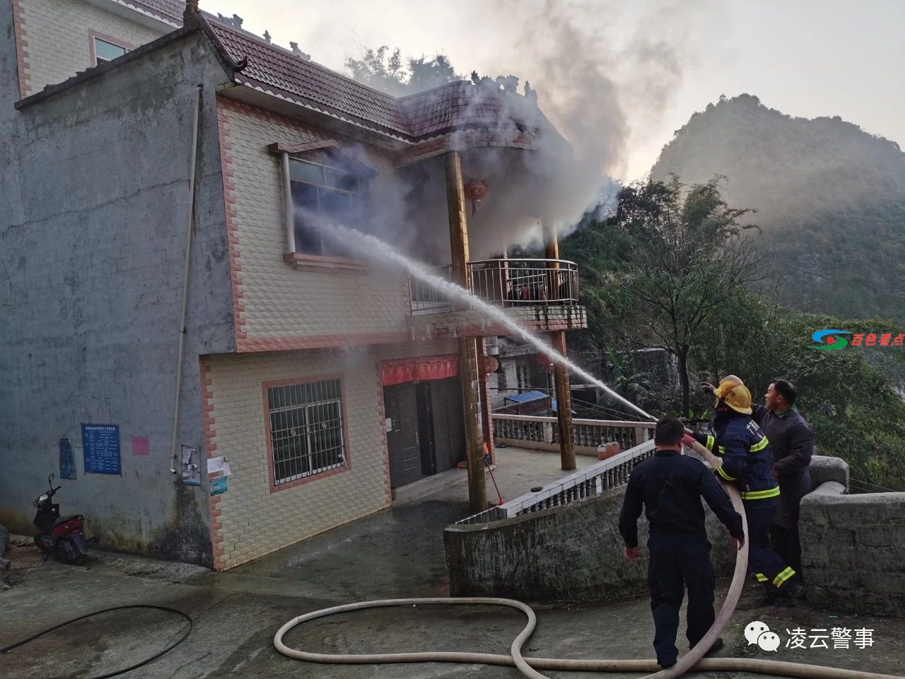 惊险！百色一村民房屋因电暖器引燃发生火灾！ 惊险,百色,一村,村民,民房