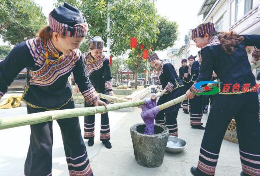 百色右江区壮族群众赶制传统美食迎新春 百色,右江,右江区,江区,壮族