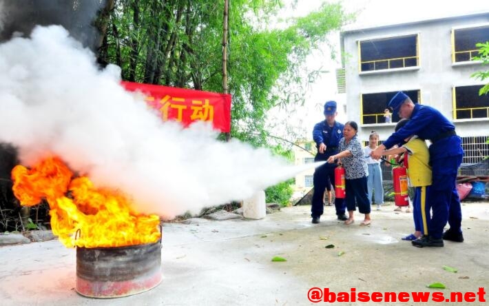 防火保秋收，百色消防宣传入村屯 防火,秋收,百色,消防,消防宣传