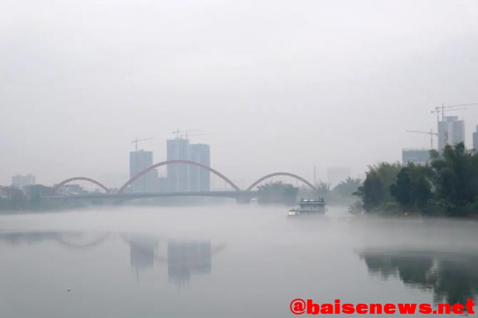 绝美！雨后的右江雾气弥漫如水墨画 绝美,雨后,右江,雾气,弥漫